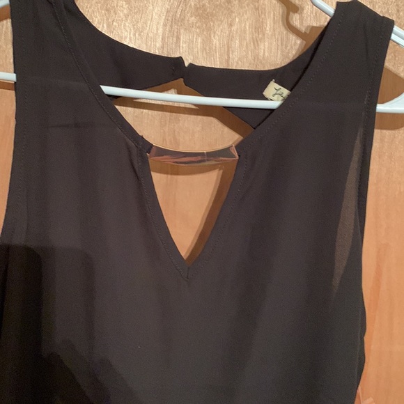 Brand new with tags black tank top with gold accent bar - Picture 3 of 3